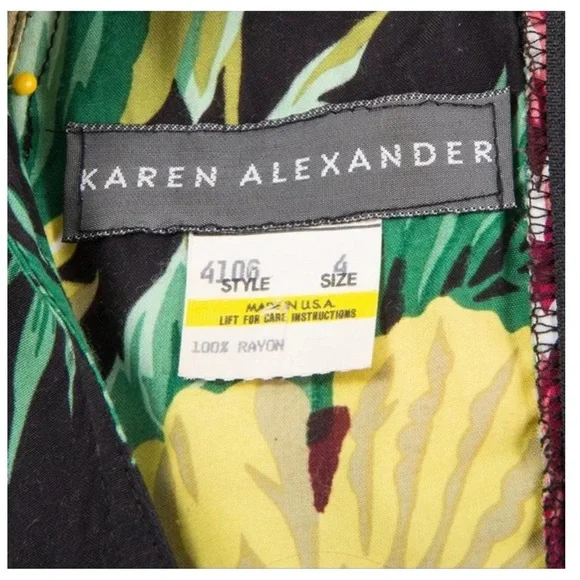 Vintage Karen Alexander Dark Floral Jumpsuit with Boned Corset bodice Sz 4